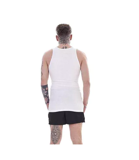 Débardeurs Motif/style Côtelé Homme Blanc Keanu