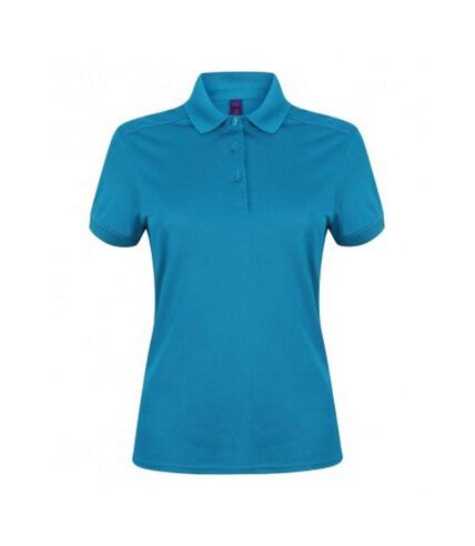 Henbury Womens/Ladies Stretch Microfine Pique Polo Shirt (Sapphire)