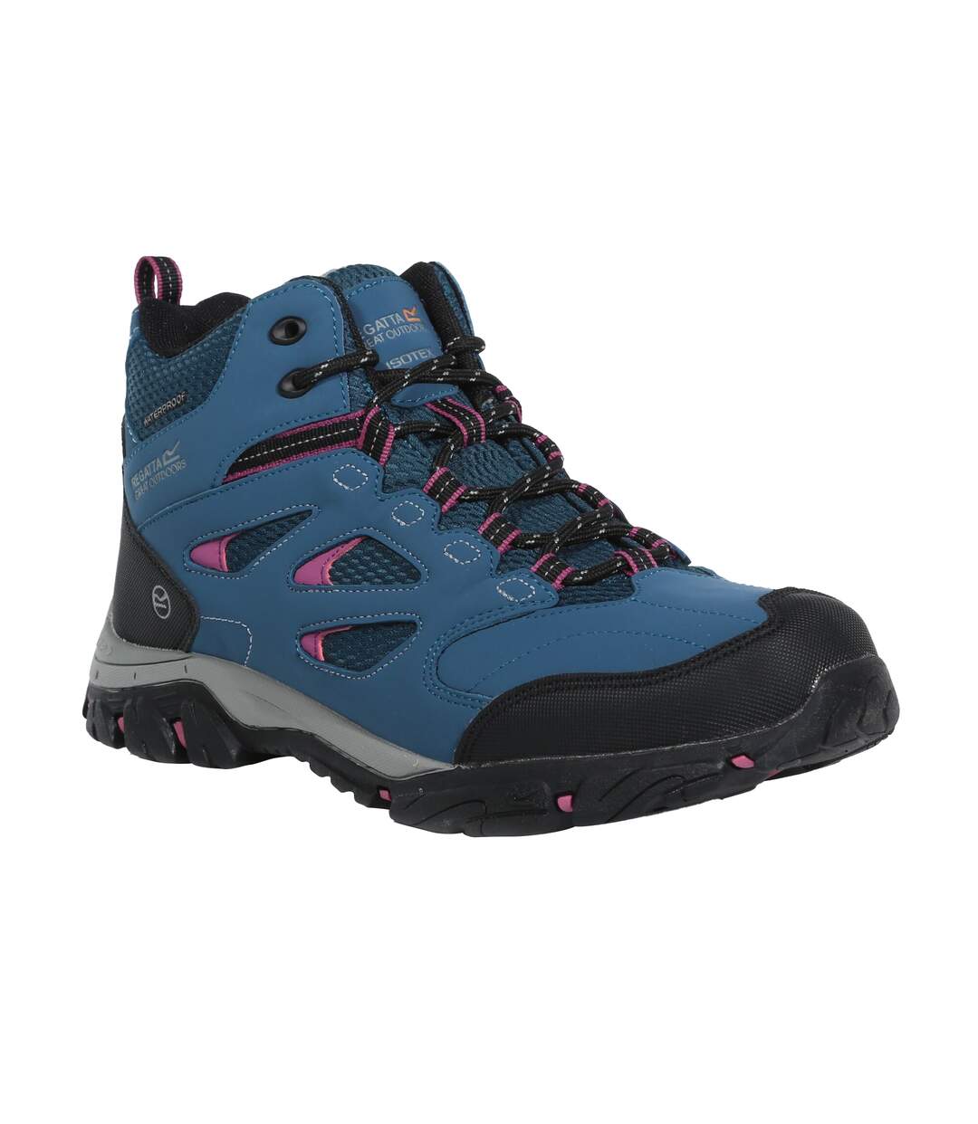 Womens/ladies Holcombe Iep Mid Hiking Boots Moroccan Blue Red Violet Regatta-1