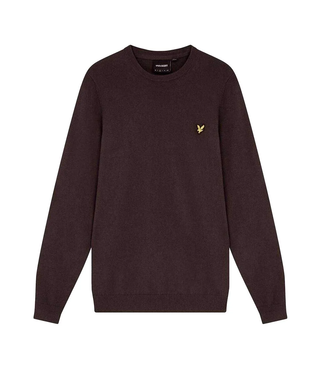 Pull Uni À Col Ras-du-cou Homme Marron Foncé Lyle & Scott-2