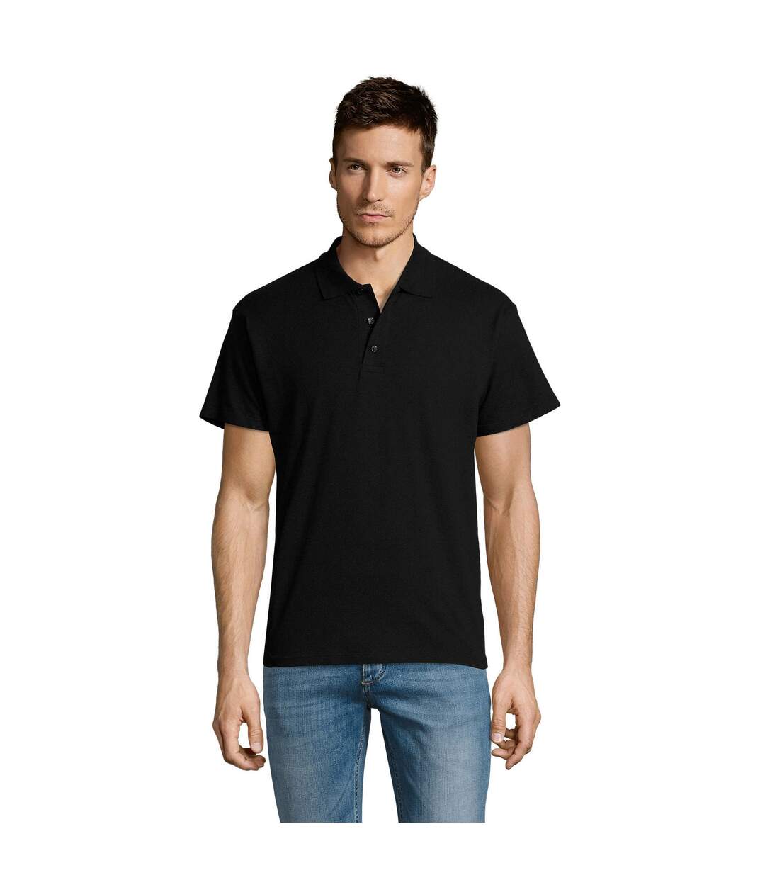 SOLS Mens Summer II Pique Short Sleeve Polo Shirt (Black) - UTPC318-1