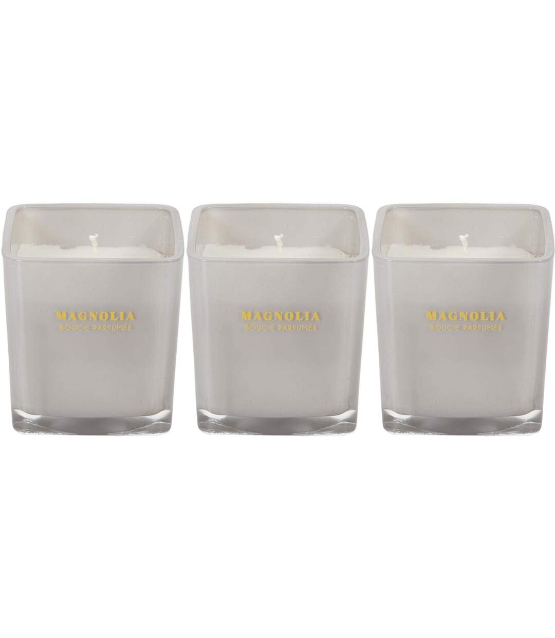 Bougie parfumée carrée Nude 7 cm (Lot de 3) Blanc