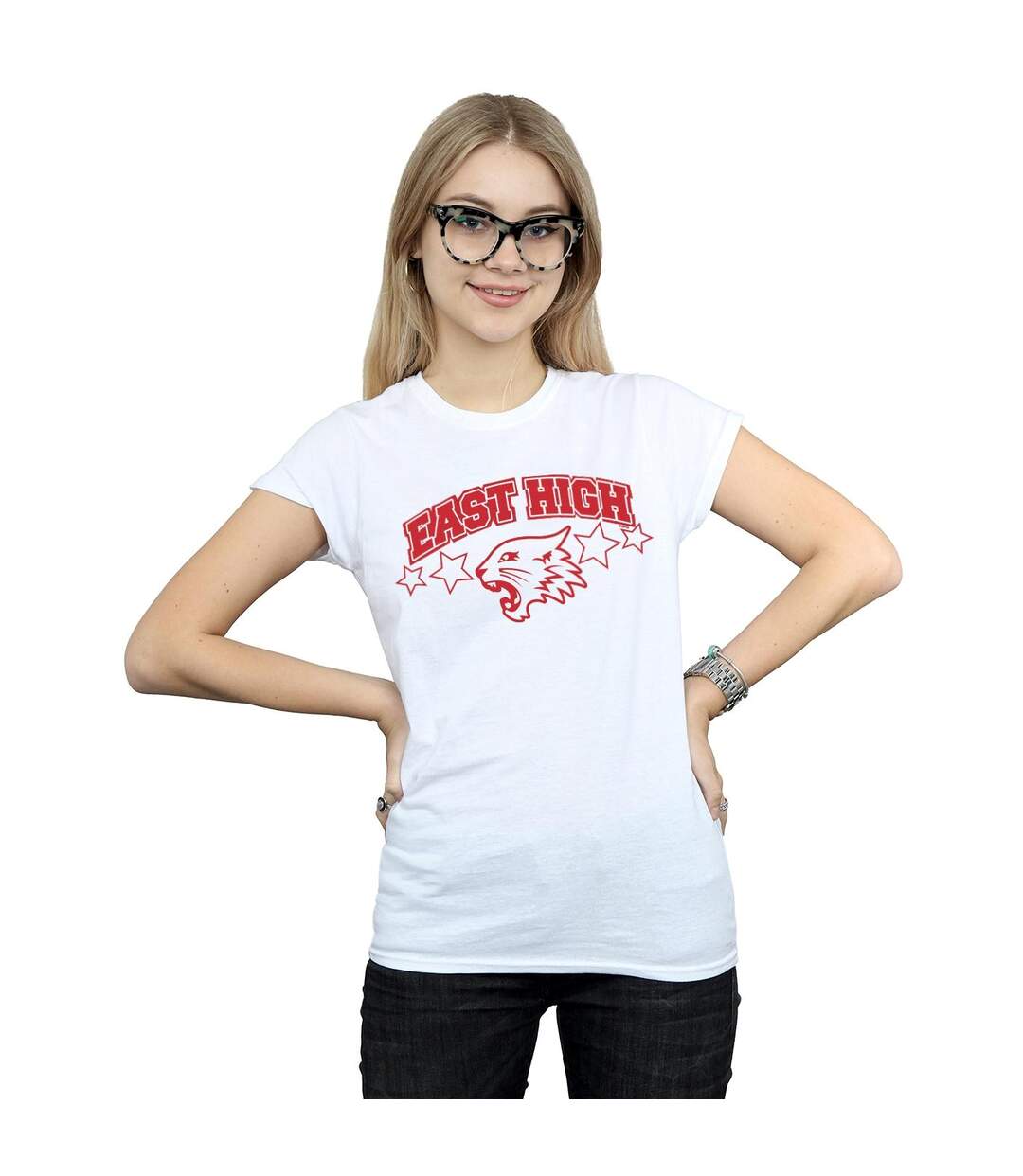 Disney T-shirt en coton High School Musical The Musical Wildcat Stars Femmes/Dames (Blanc) - UTBI48144-2