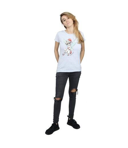 Disney T-shirt en coton Femme/Femme Fée Clochette de Noël (Gris sportif) - UTBI43841