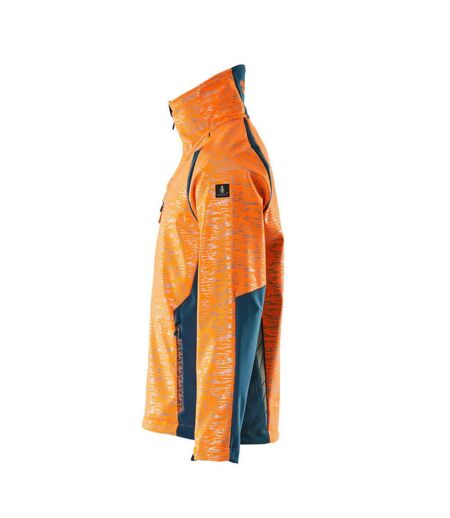 Mens Accelerate Safe Soft Shell Jacket Hi Vis Orange Dark Petroleum Mascot