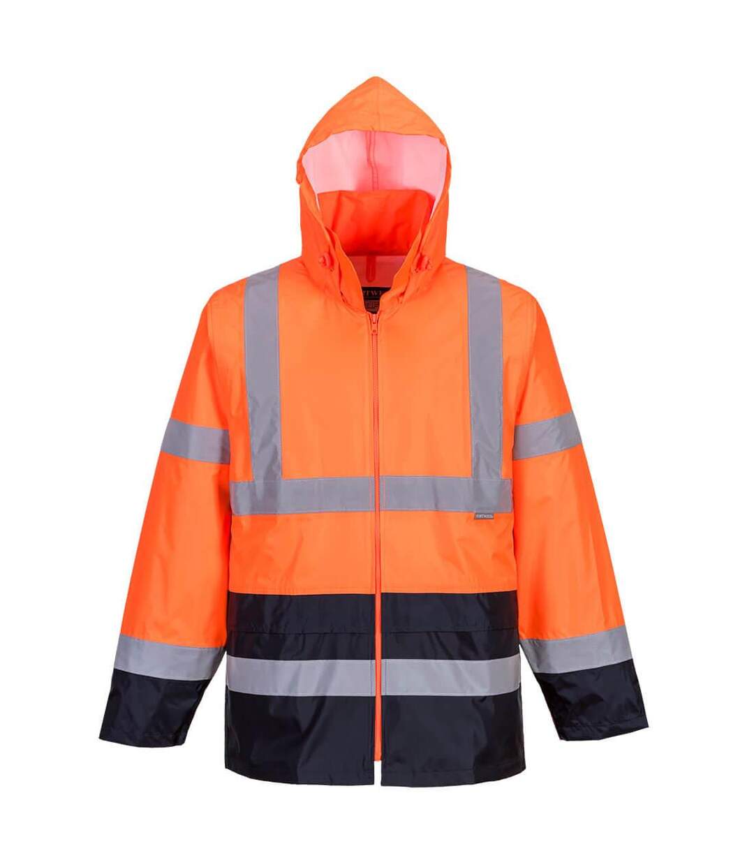 Mens h443 contrast high-vis work jacket orange/navy Portwest