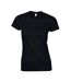 Womens/ladies softstyle ringspun cotton t-shirt black Gildan