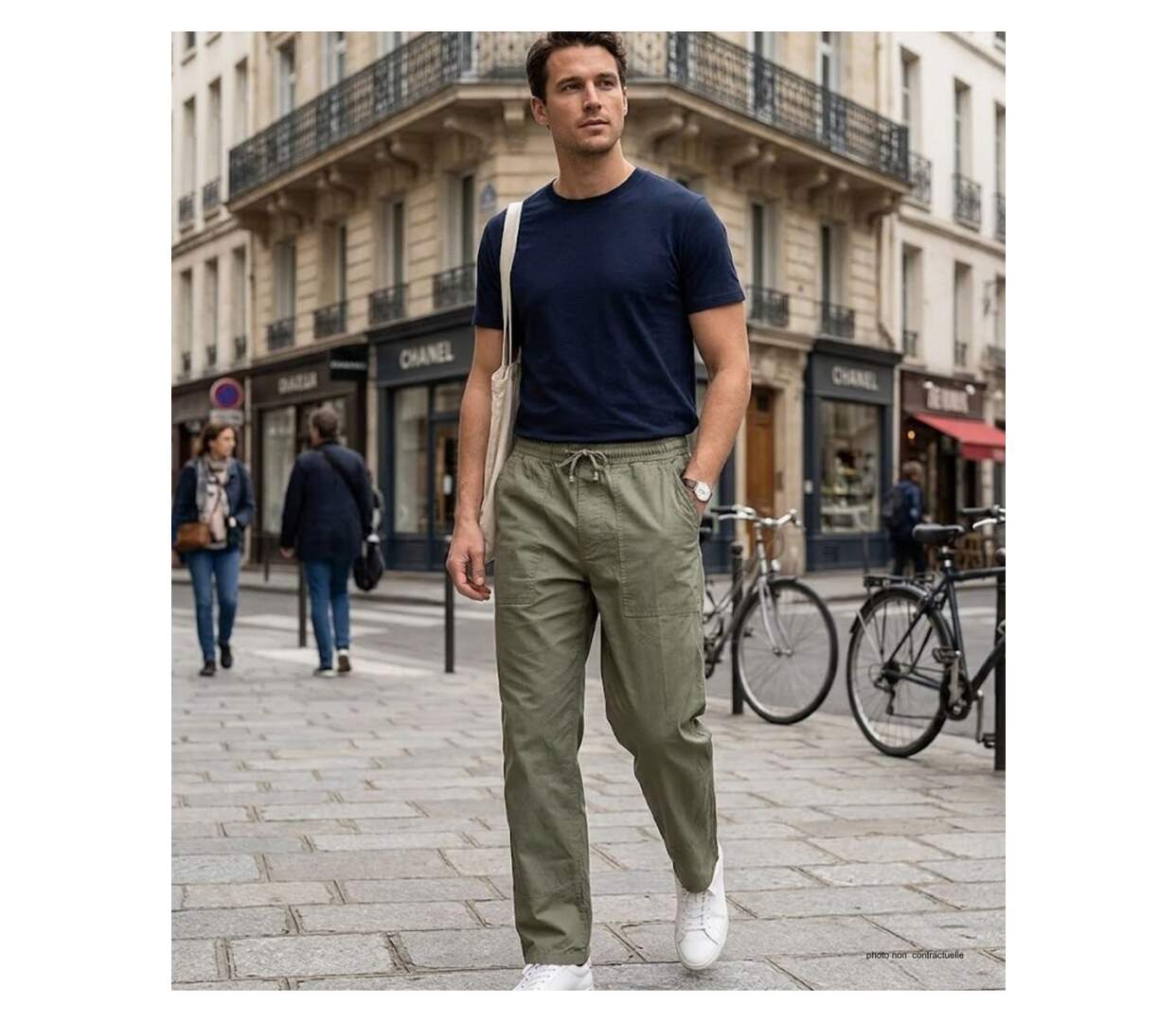 Pantalon ceinture élastiquée K0084K-3