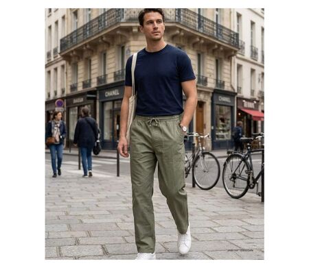 Pantalon ceinture élastiquée K0084K