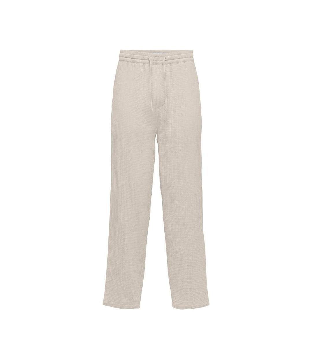 Pantalon fluide gaz de coton beige homme only & sons onssinus 0158-2