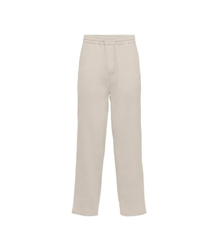 Pantalon fluide gaz de coton beige homme only & sons onssinus 0158