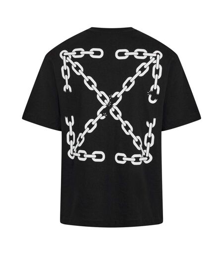 Mens Chain Print T-shirt Black Off White