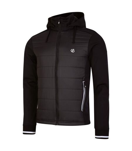 Dare 2B Mens Hooded Padded Full Zip Hybrid Jacket (Black)