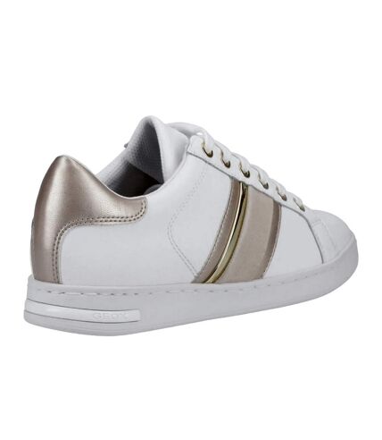 Womens/ladies jaysen trainers white/gold Geox