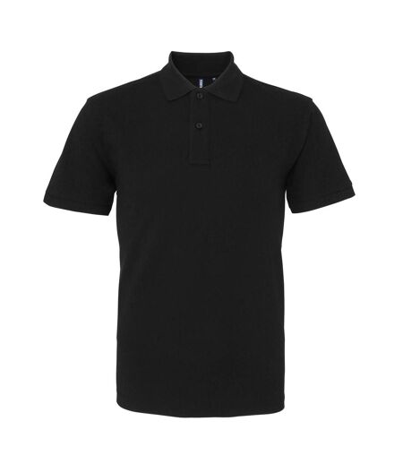 Asquith & Fox Mens Plain Short Sleeve Polo Shirt (Black)