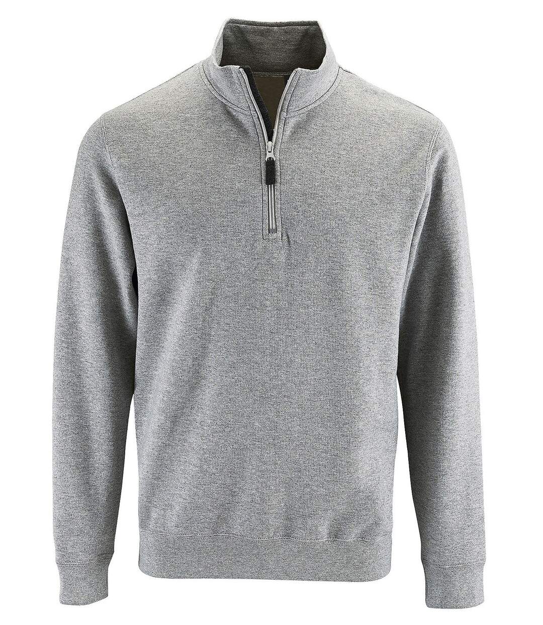 Sweat-shirt col camionneur - 02088 - gris chiné