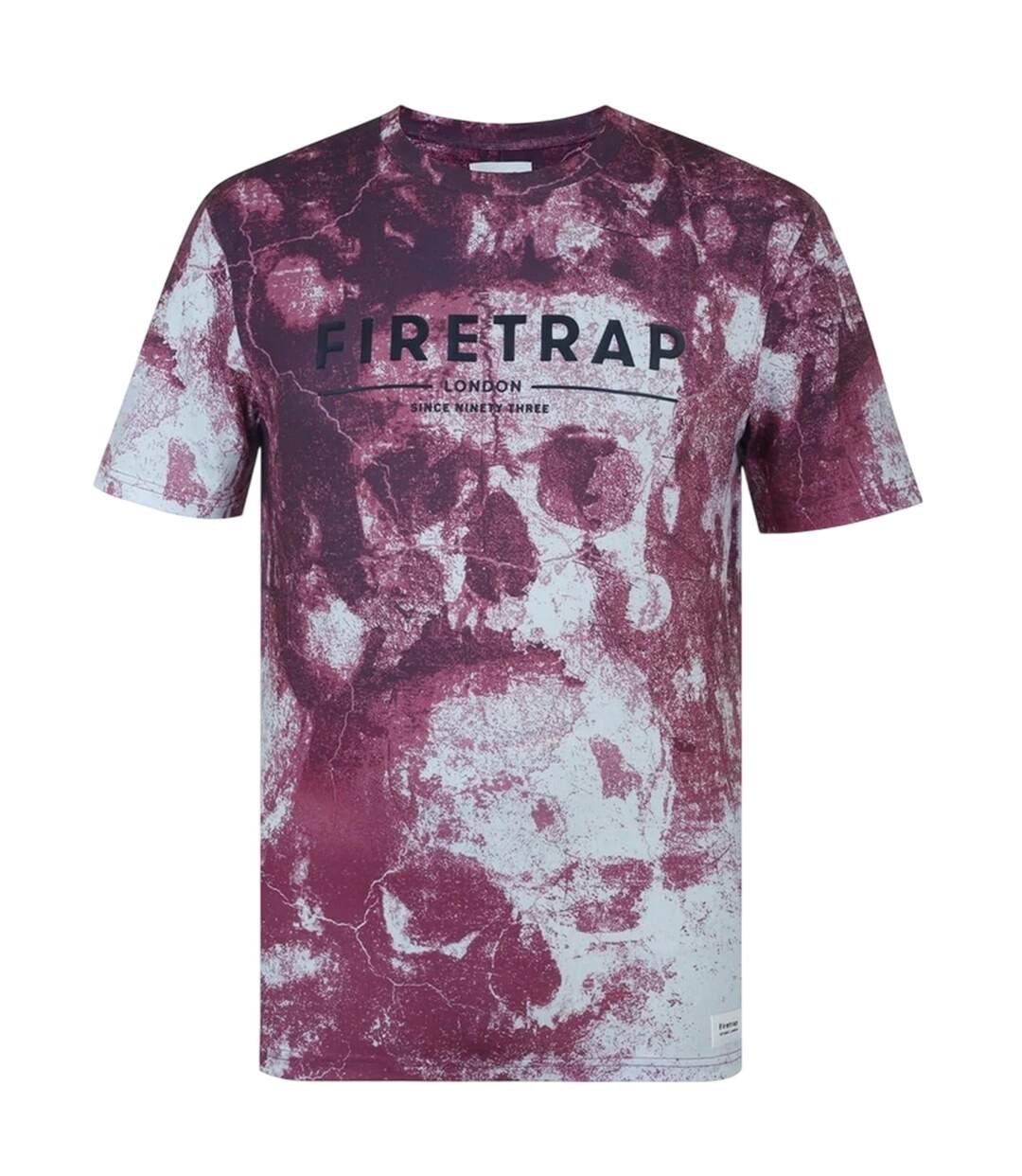 Mens Sub All-over Print T-shirt Dark Burgundy Firetrap-1