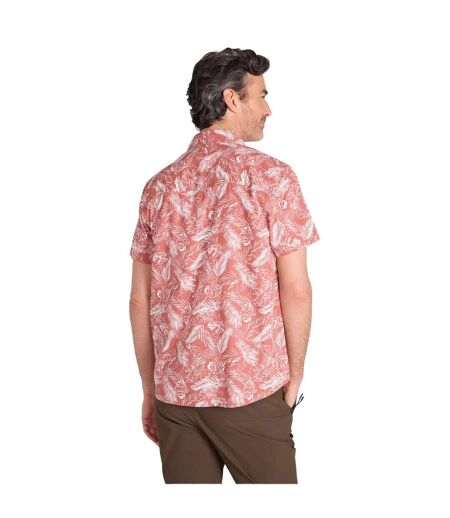 Chemise Manches Courtes Motif/style Feuilles Tropical Homme Rouille Mountain Warehouse