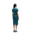 Robe Mi-longue Manches Courtes Femme Vert Boss-3