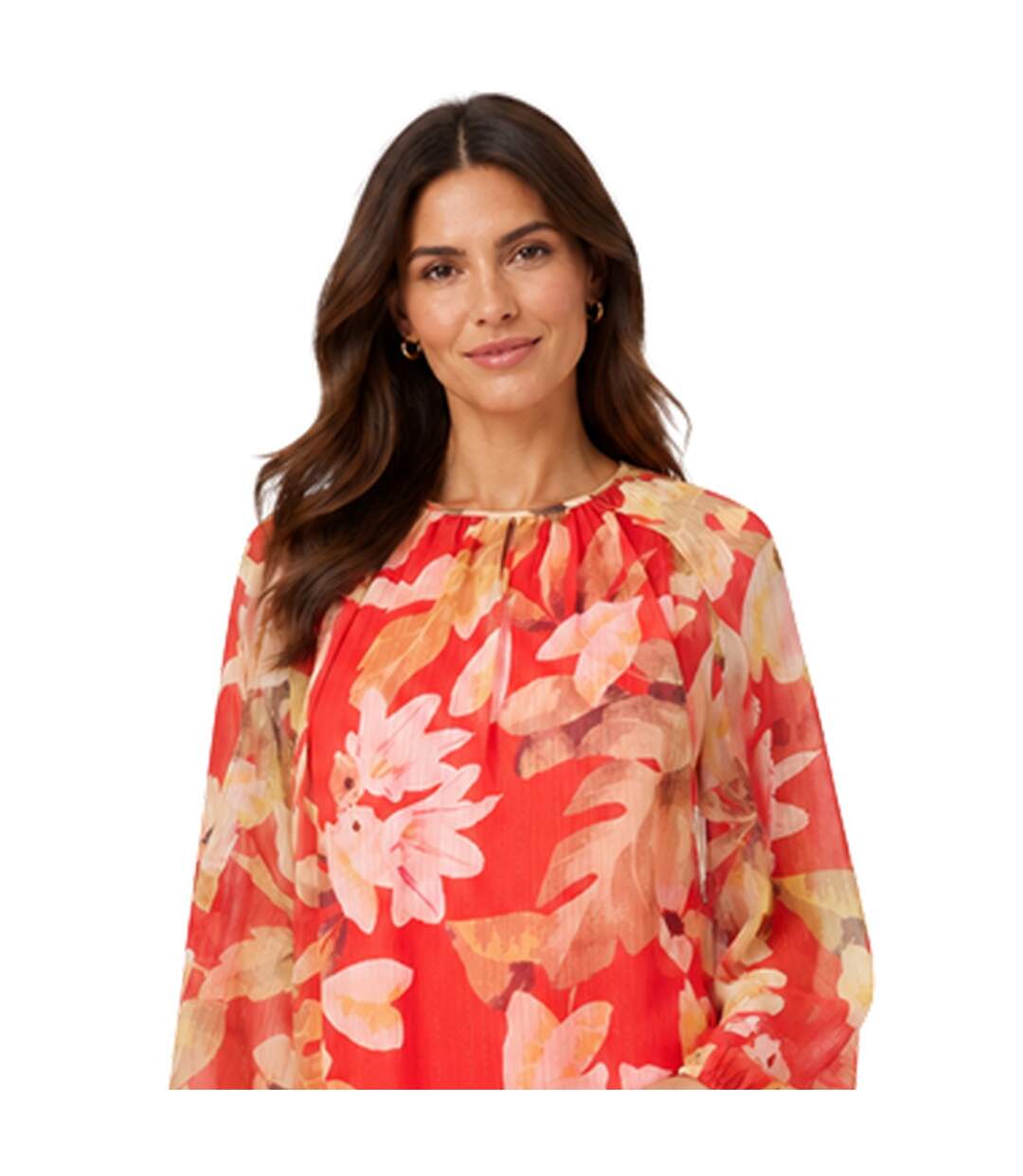 Blouse Manches Longues Motif/style Floral Femme Bleu Sarcelle Biba-4