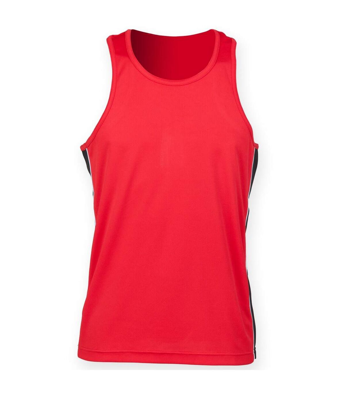 Finden & Hales Mens Performance Panel Moisture Wicking Sports Vest Top (Red/Black/White)