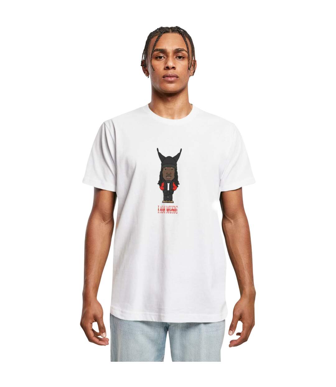 T-shirt Am Music Homme Blanc Mister Tee-1
