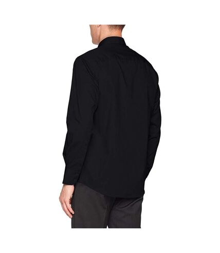 Kustom Kit Mens Long Sleeve Tailored Fit Premium Oxford Shirt (Black) - UTBC1444