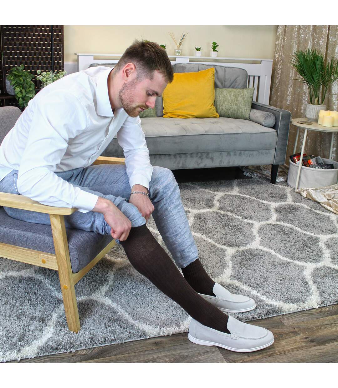 6 Paires Chaussettes en 100% Coton Homme Hautes-4