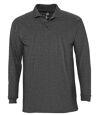 Polo manches longues - Homme - 11353 - gris anthracite chiné