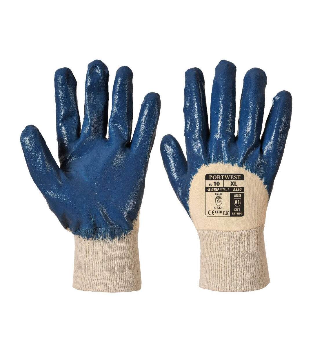 Gants nitrile Portwest dos aéré poignet tricot A330