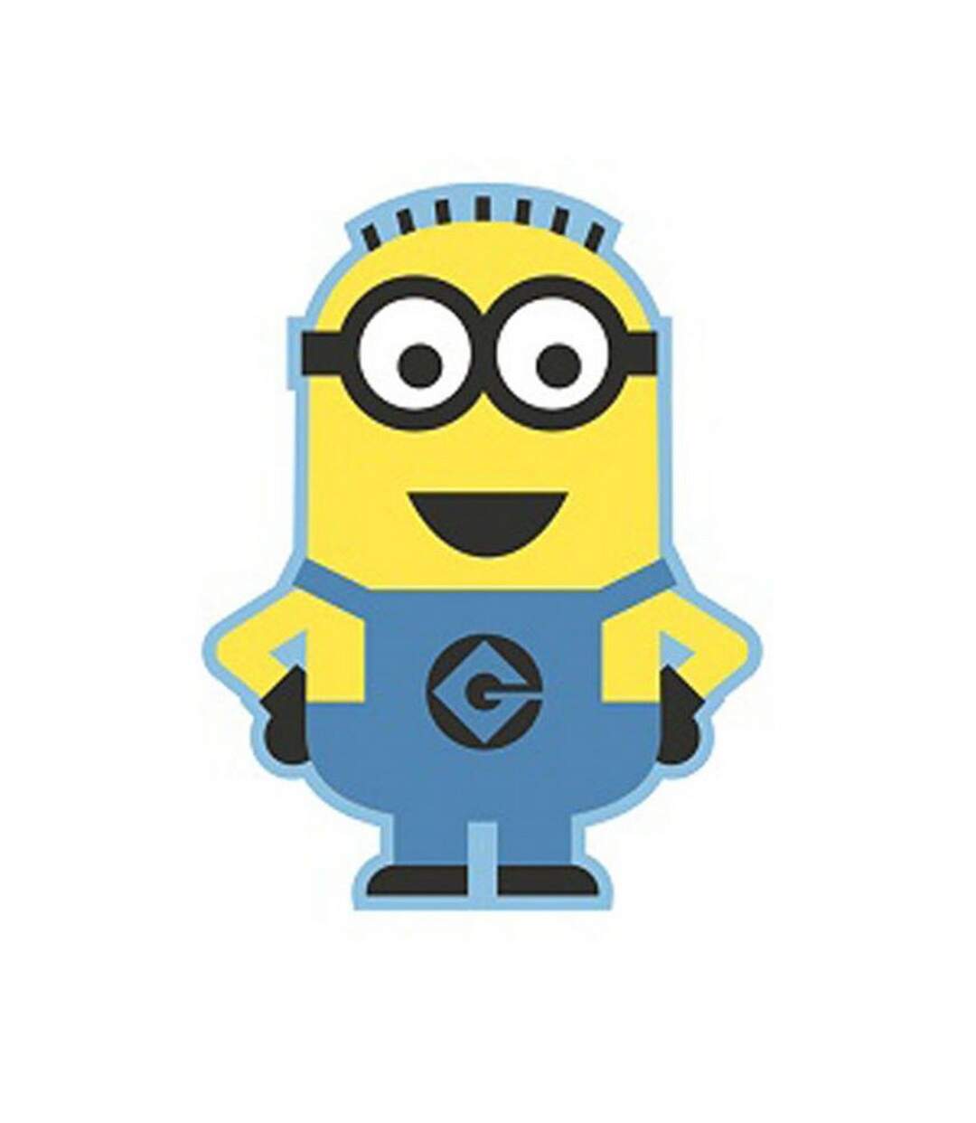 Shaped minions floor rug 100cm x 80cm yellow/blue Despicable Me