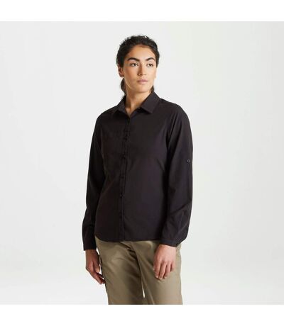 Womens/ladies Expert Kiwi Long-sleeved Shirt Black Craghoppers