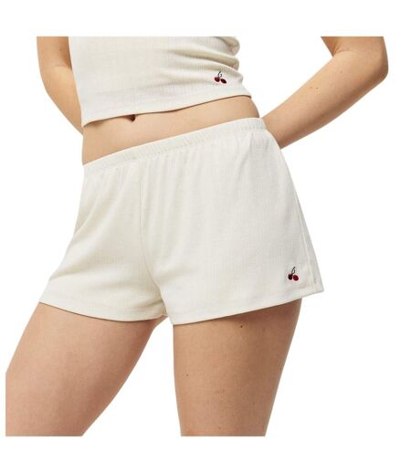 Womens/ladies Cotton Relaxed Fit Sweat Shorts Vintage White Jack Wills