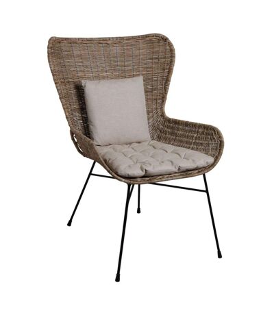 Fauteuil en rotin avec coussin