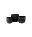 Lot de 3 Cache-Pots Design Zera 51cm Noir