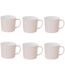 Lot de 6 Mugs en Porcelaine Nature 38cl Rose-1