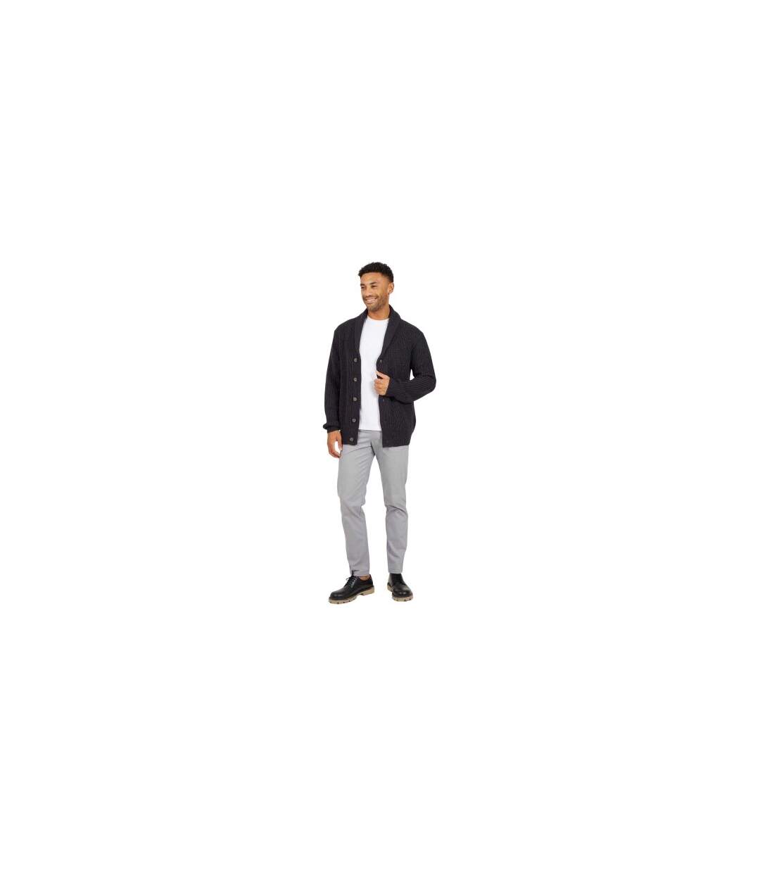Mens Button Cardigan Midnight Navy Brave Soul-1