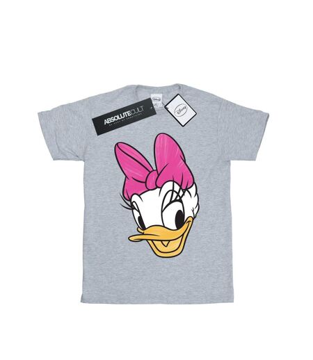 Disney Femme/Ladies - T-shirt en coton boyfriend à tête de canard marguerite peinte (Gris sportif) - UTBI36443