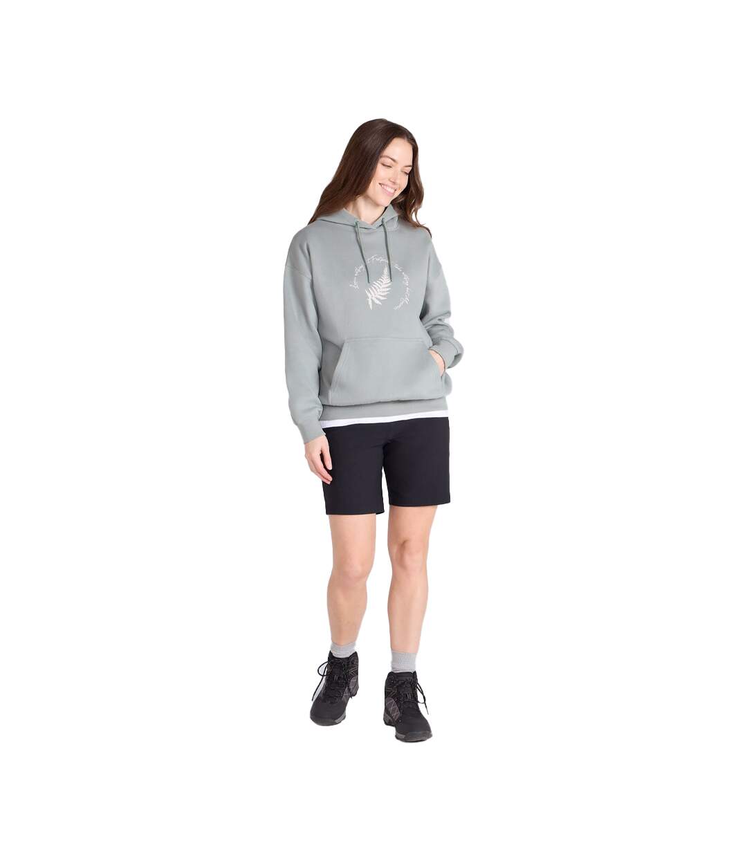 Sweat À Capuche Motif/style Slogan Fern Femme Vert Kaki Mountain Warehouse-1