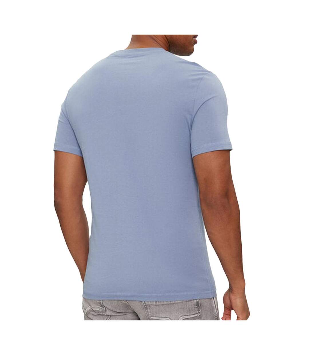 T-shirt Bleu Clair Homme Guess Aidy - L