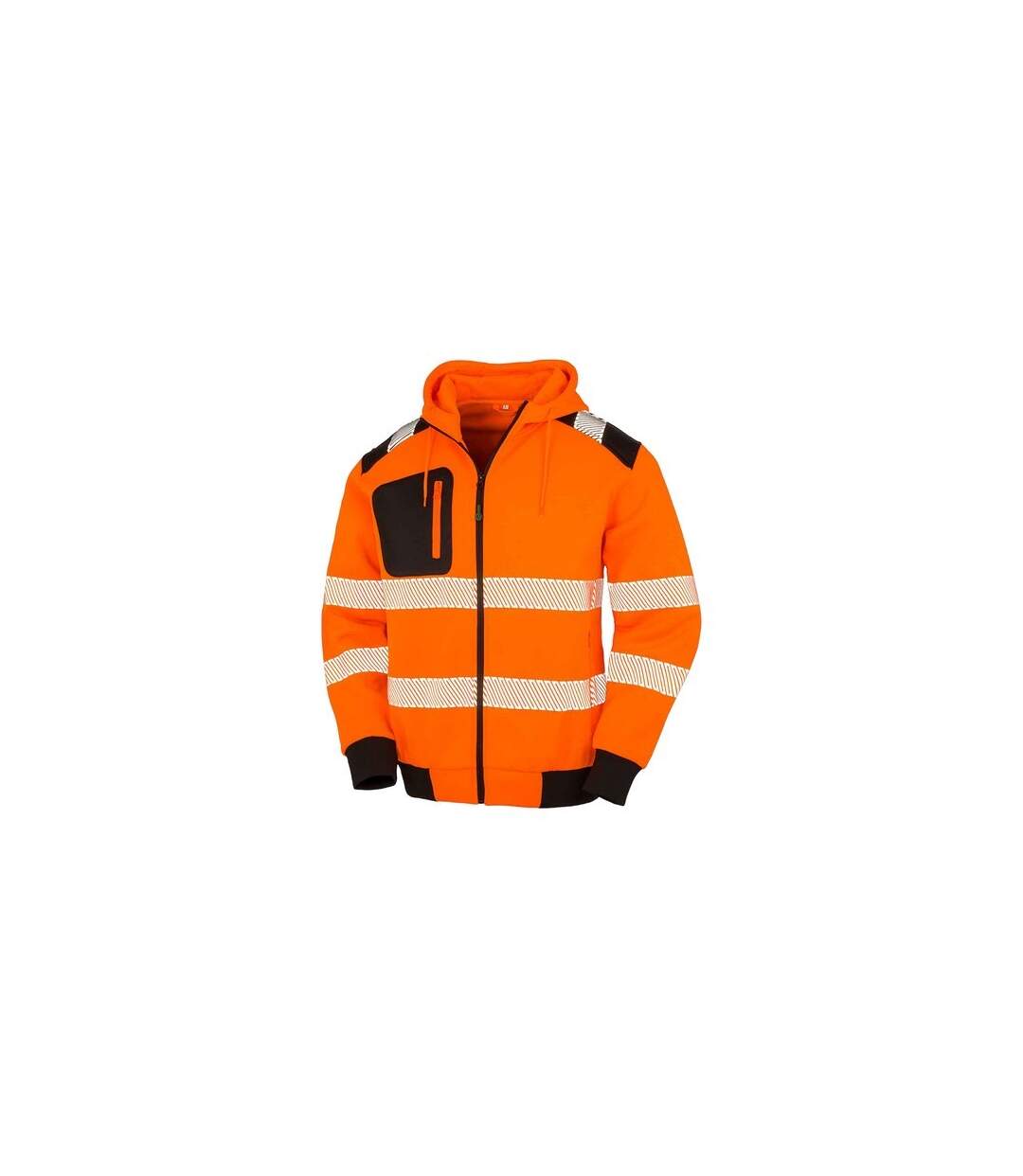 Mens safety hoodie fluorescent orange/black Result Genuine Recycled-1