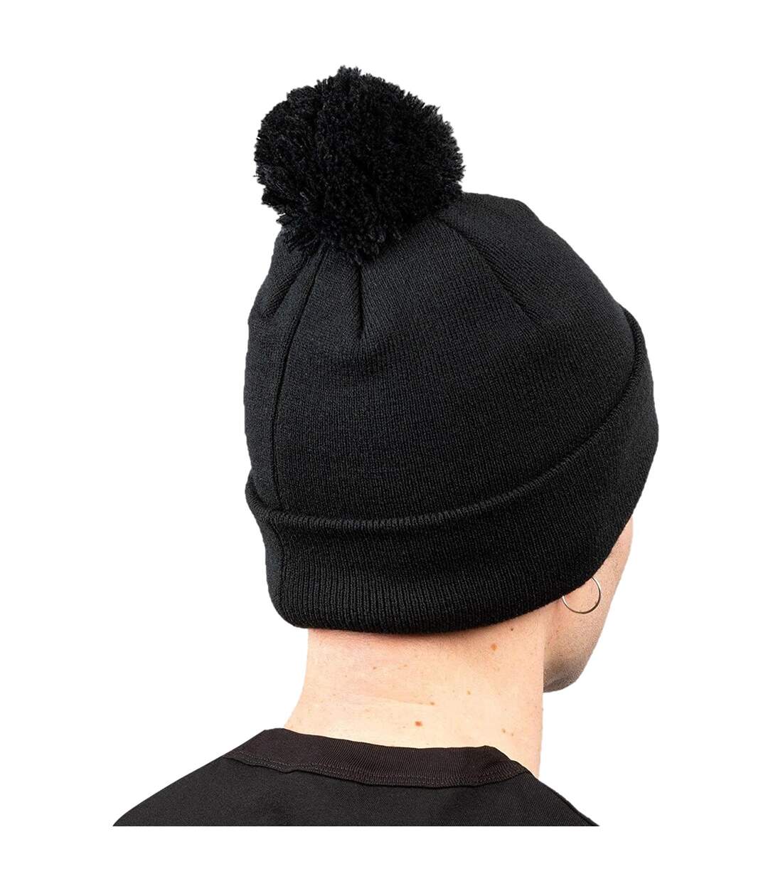 Bonnet En Coton Biologique Snowstar Noir Beechfield-1