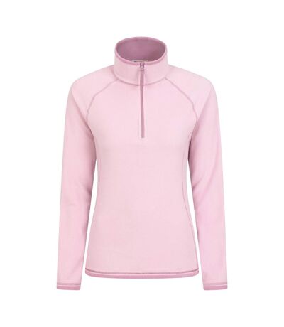 Womens/ladies Montana Half Zip Fleece Top Dark Pink Mountain Warehouse