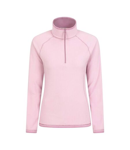 Womens/ladies Montana Half Zip Fleece Top Dark Pink Mountain Warehouse