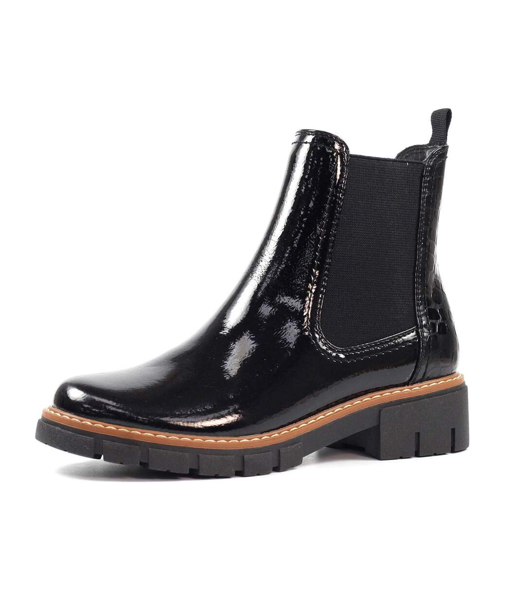 Bottines Motif/style Verni Peace Femme Noir Lunar-3
