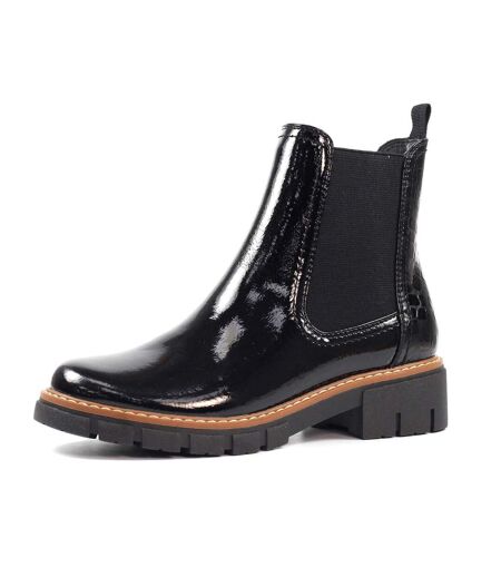 Bottines Motif/style Verni Peace Femme Noir Lunar