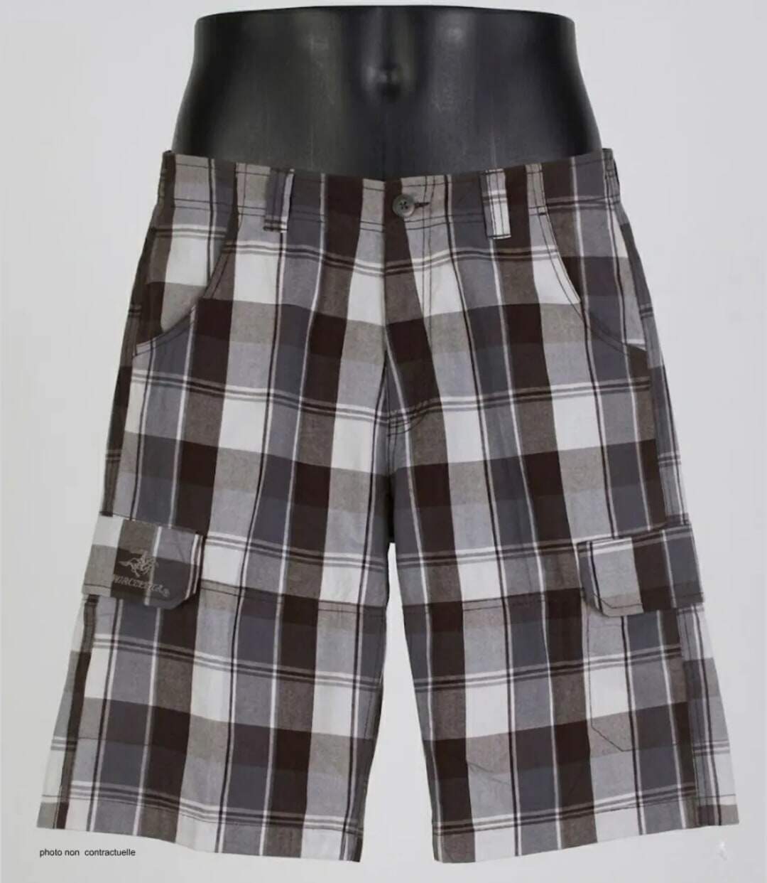 Bermuda homme WINCHESTER ILLOWA2 gris et chocolat : le short à carreaux en coton tout confort-3
