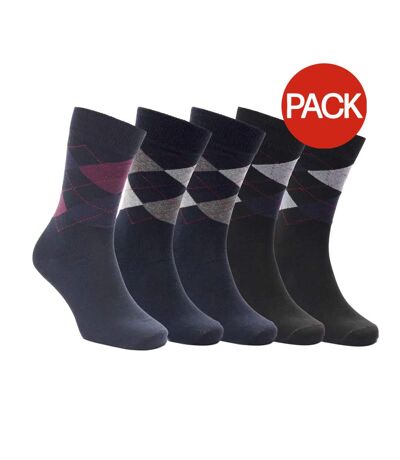 Pack of 5  Mens paden socks  navy/black Trespass