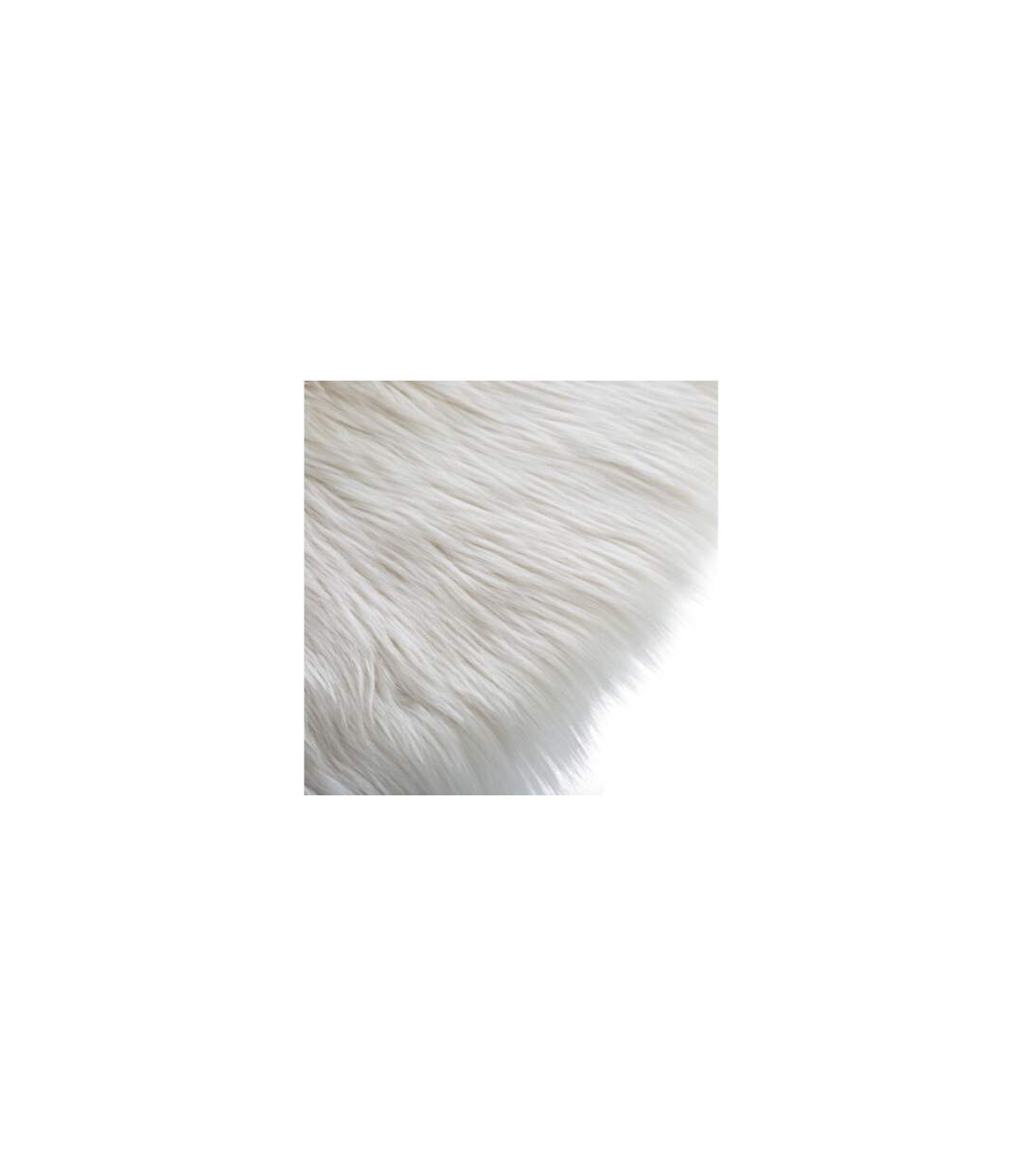 Tapis de Salon Fourrure Cercle 90cm Blanc-3