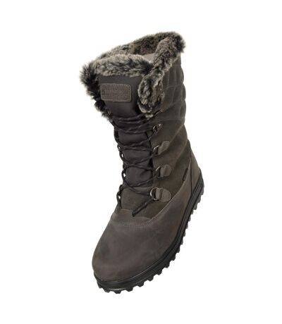 Mountain Warehouse Womens/Ladies Vostok Leather Snow Boots (Gray) - UTMW2157
